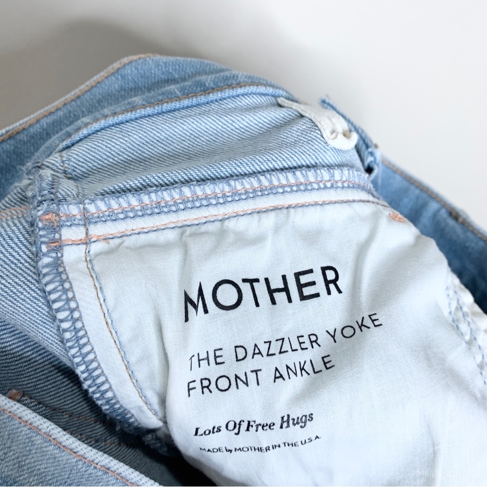 Mother The Dazzler Yoke Front Ankle Jeans (Sz 25) Light Wash Lots Of Free Hugs - Picture 12 of 14